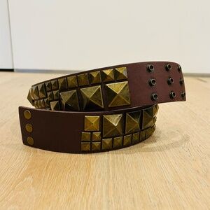 BCBG MaxAzaria Pyramid Stud Wide Belt